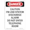 Signmission OSHA Danger Sign, 10" Height, Rigid Plastic, Caution FM-200 System Discharge, Portrait OS-DS-P-710-V-2280 - alternate 1